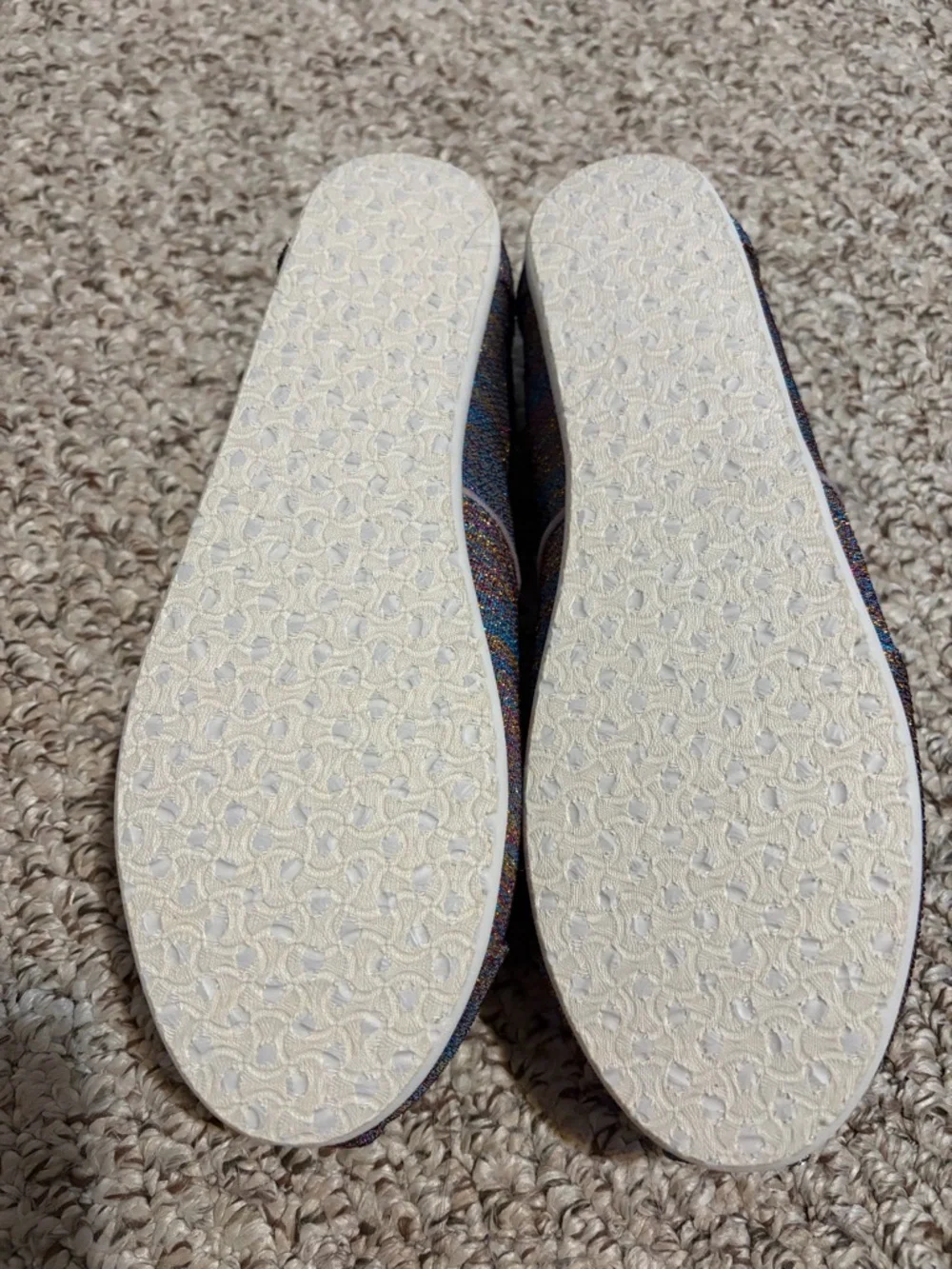 TOMS Glittery Multi-Color Slip-On Classics Size Youth 5, Ladies 7 Equiv